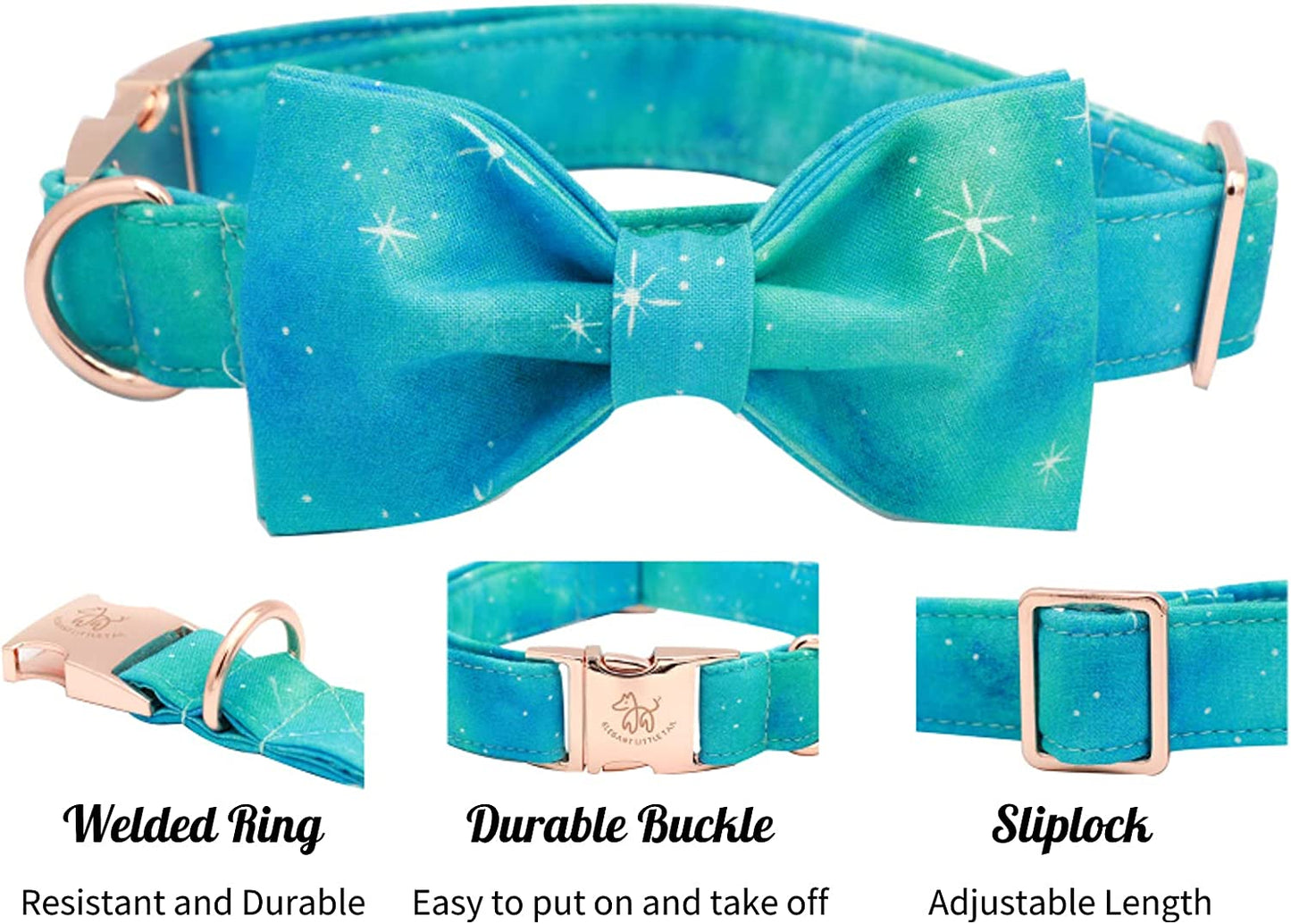 Adjustable Soft Bow Tie Dog Collar for Small Dogs - Comfortable and Colorful Design