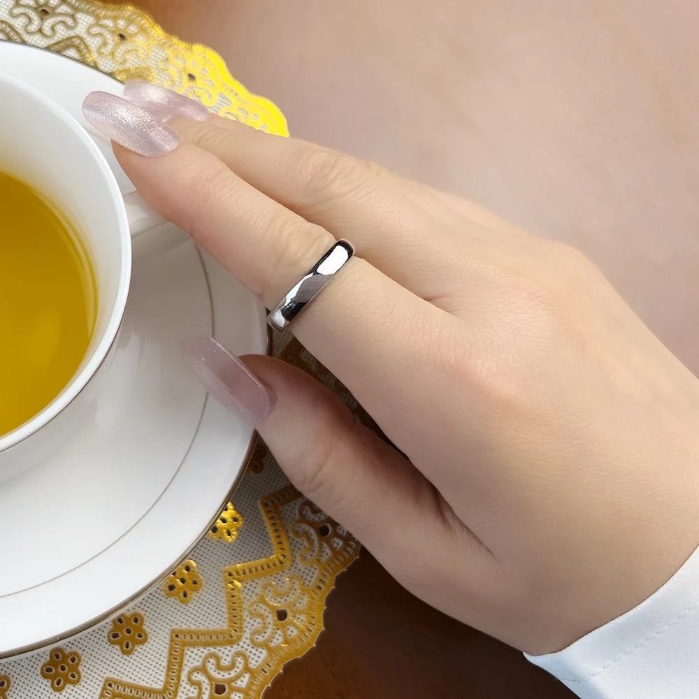 Classic 925 Sterling Silver Band Ring for Men and Women - Elegant Autumn Gift