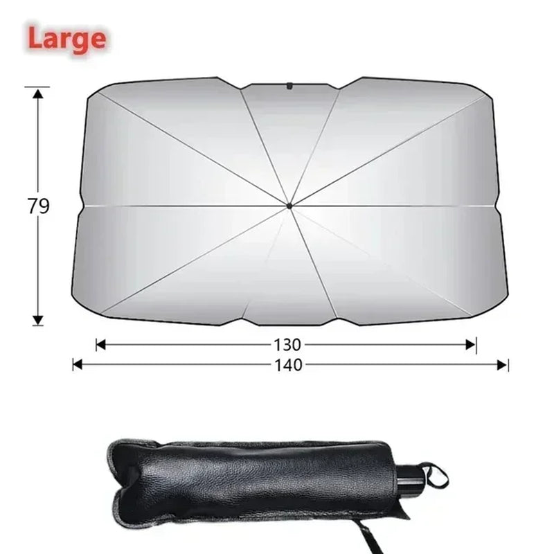 Foldable Car Windshield Sun Shade Umbrella for UV Protection and Heat Reduction