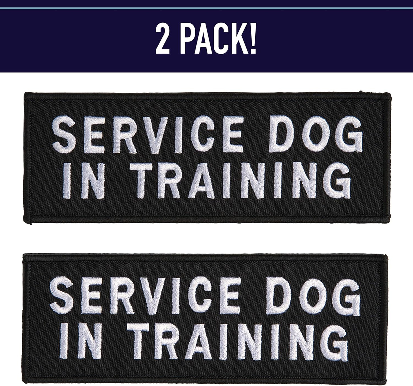 Service Dog Harness Patches | Velcro-Backed Embroidered Patches for Vests | Do Not Pet, Dog in Training, Service Dog, Emotional Support | Removable Hook and Loop Design