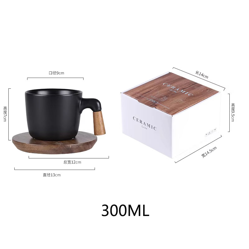 Japanese-Inspired Ceramic Tea Set with Wooden Handle and High Borosilicate Glass Teapot - Heat Resistant and Transparent