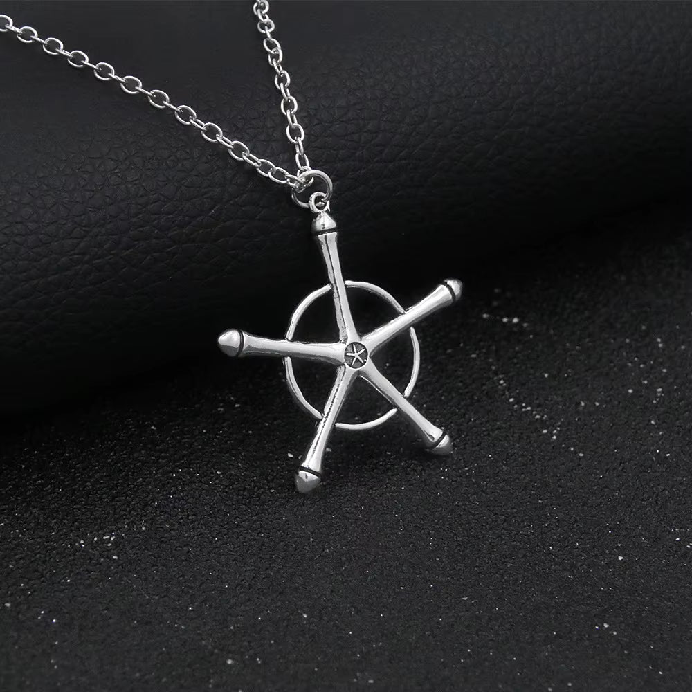 Uryuu Quincy Cross Pendant Necklace and Ichigo Soul Reaper Badge Necklace - Anime Cosplay Gifts for Fans of All Ages