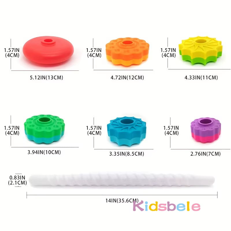 Rainbow Spinning Stacking Toy for Early Childhood Development and Intelligence Enhancement in Children