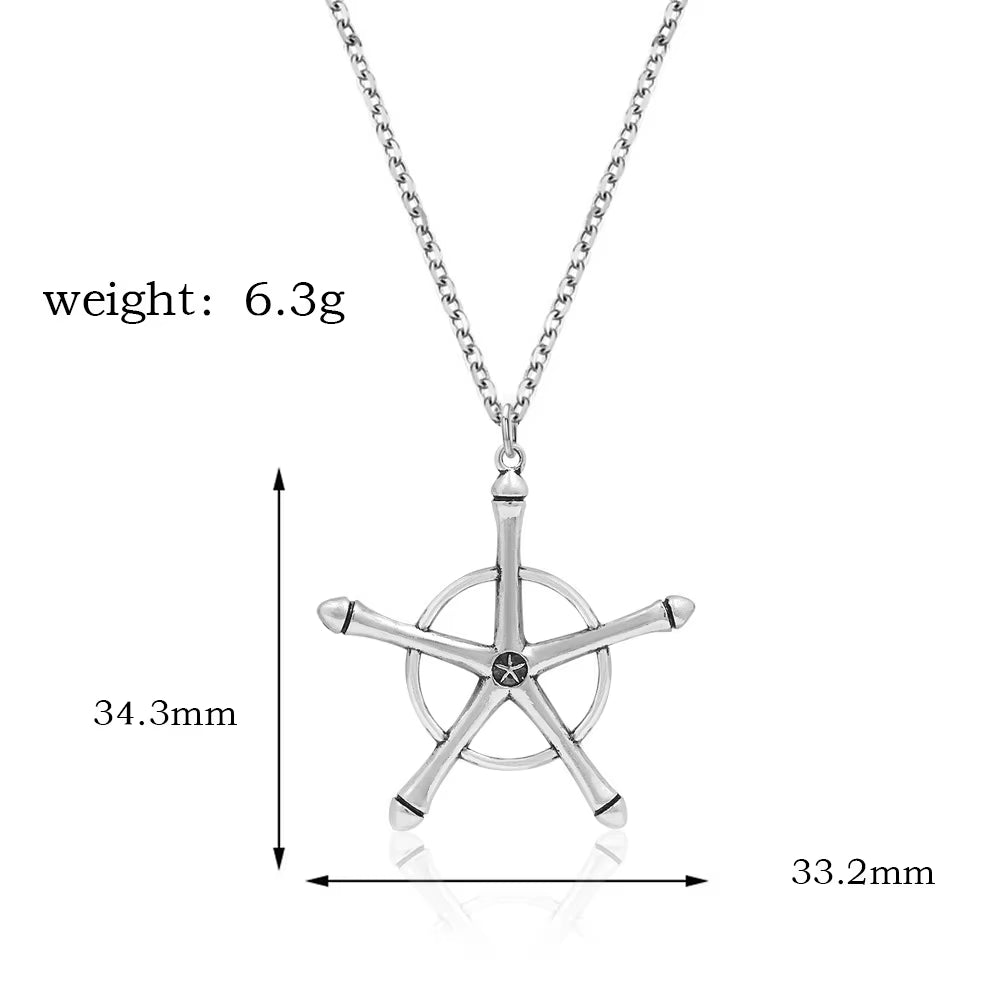 Uryuu Quincy Cross Pendant Necklace and Ichigo Soul Reaper Badge Necklace - Anime Cosplay Gifts for Fans of All Ages