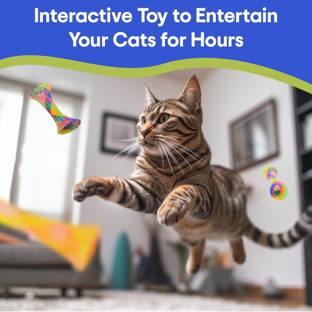 Kitty Fun Tubes Interactive Cat Toy Set | Bouncy Catnip-Infused Toys for Engaging Playtime | 3-Piece Collection for Cats and Kittens