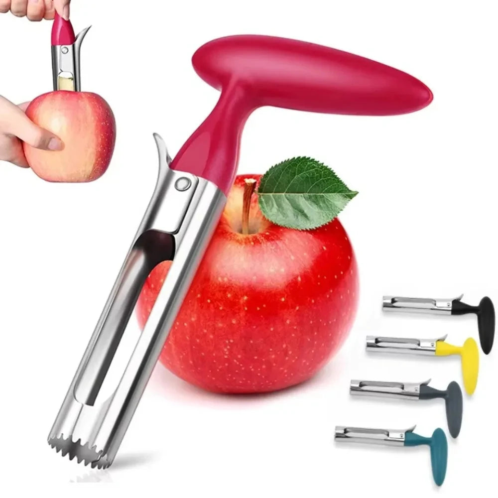 Premium Stainless Steel Apple and Pear Corer - Fruit Cutter, Seeder, and Slicer Knife for Kitchen Use