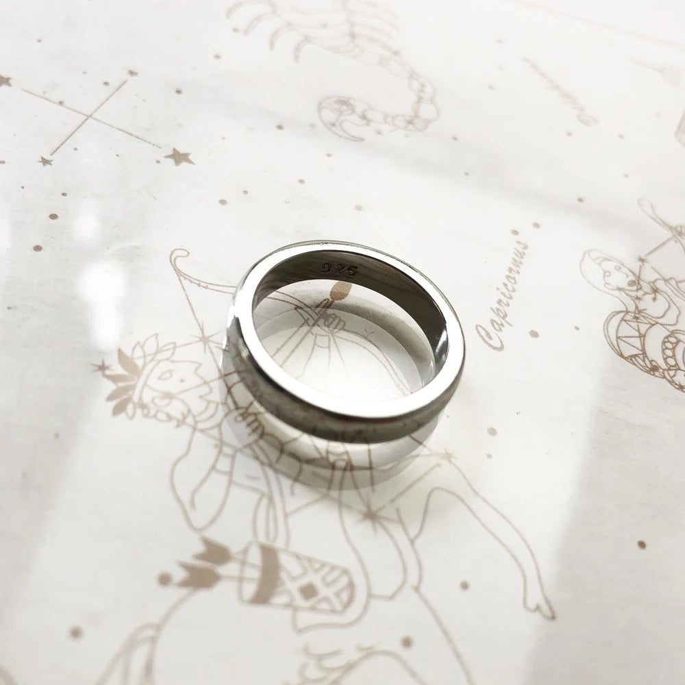 Classic 925 Sterling Silver Band Ring for Men and Women - Elegant Autumn Gift