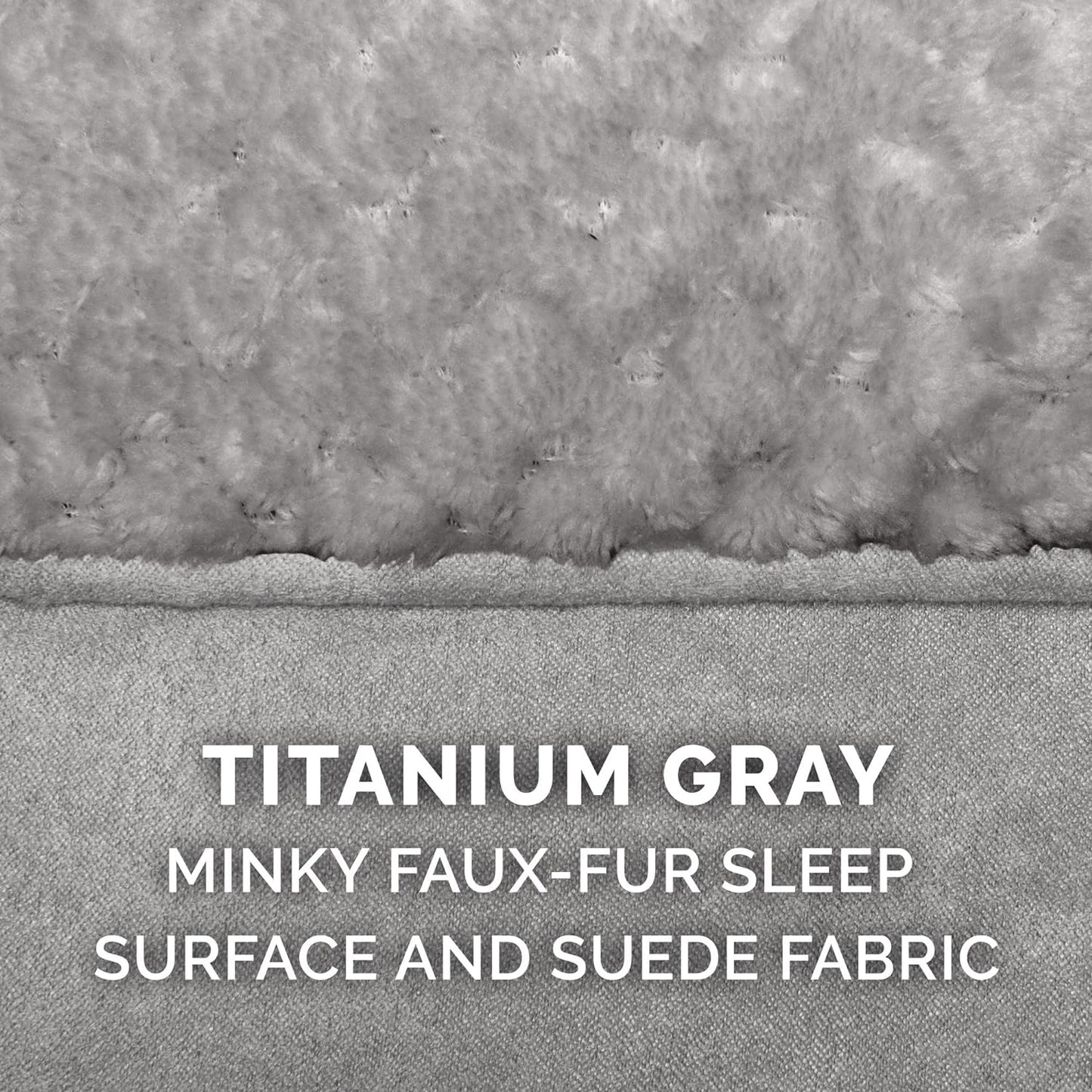 Orthopedic Dog Bed for Medium and Small Breeds with Removable Washable Cover and Pillow Cushion Top, Supports Dogs Up to 35 lbs - Minky Plush and Suede Mattress in Titanium Gray, Medium Size