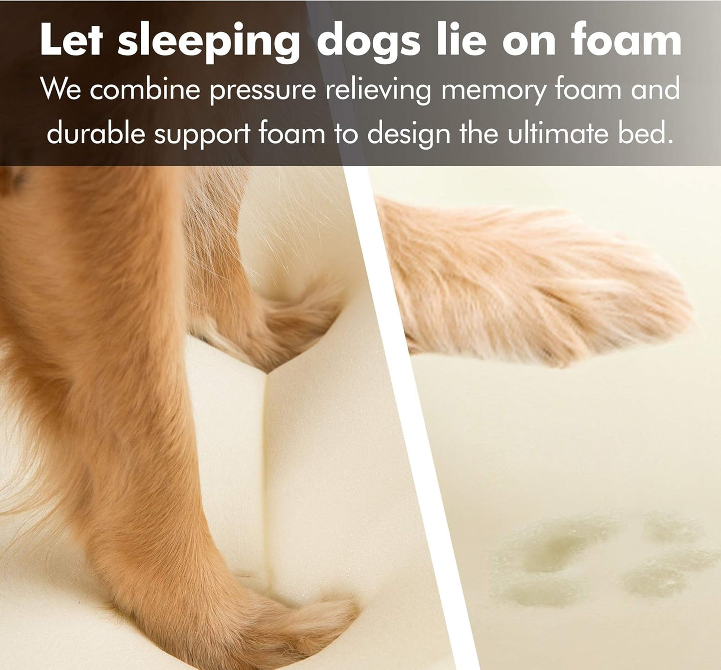 X-Large Orthopedic Dog Bed with Memory Foam Mattress, Calming Couch Design, Wall Rim Pillow, Water-Resistant Liner, Washable Cover, Non-Slip Bottom in Khaki Beige