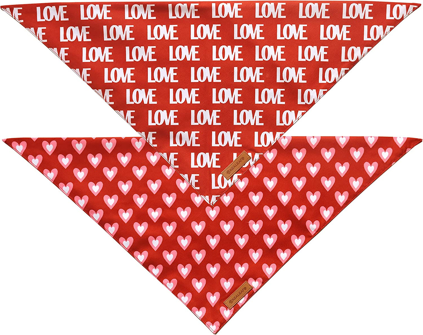 Reversible Triangle Dog Bandanas - 2 Pack for Medium and Large Dogs, Premium Durable Fabric, Ideal for Mother's Day and Valentine's Day