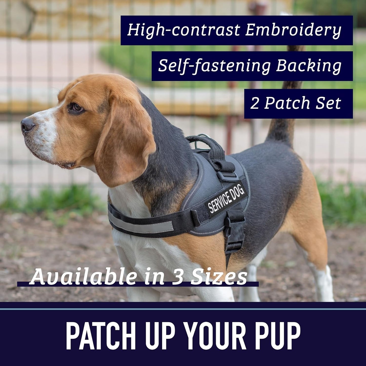 Service Dog Harness Patches | Velcro-Backed Embroidered Patches for Vests | Do Not Pet, Dog in Training, Service Dog, Emotional Support | Removable Hook and Loop Design