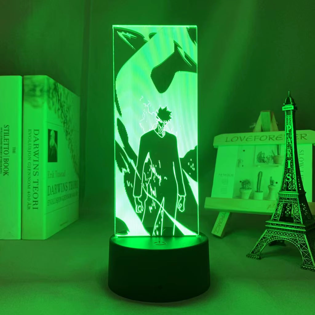 Anime LED Light Stand featuring Sung Jin-Woo Action Figure - Acrylic Decor for Boys' Bedrooms and Manga Enthusiasts
