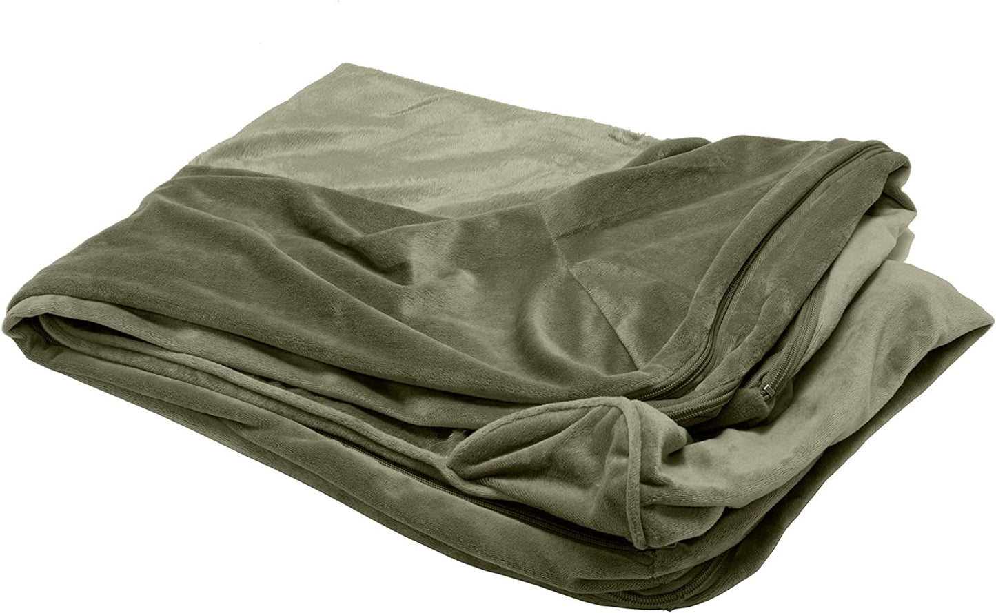 Jumbo Dark Sage Faux Fur & Velvet Replacement Dog Bed Cover, Machine Washable