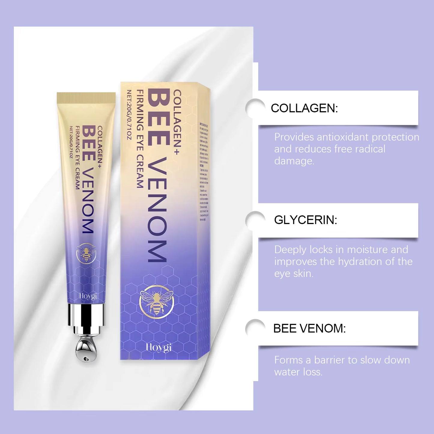 Advanced Eye Area Moisturizer with Bee Venom for Daily Radiance and Skin Care