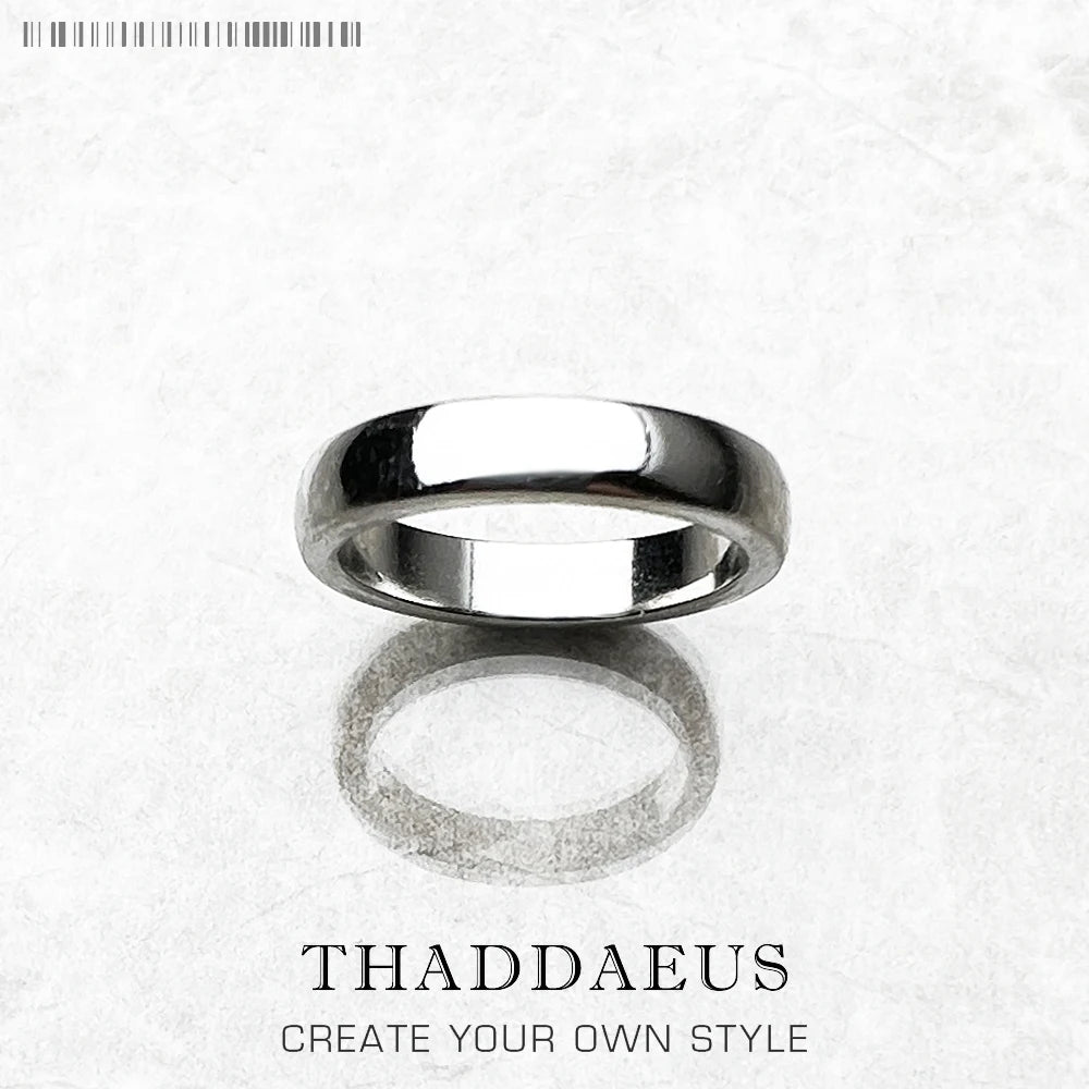 Classic 925 Sterling Silver Band Ring for Men and Women - Elegant Autumn Gift