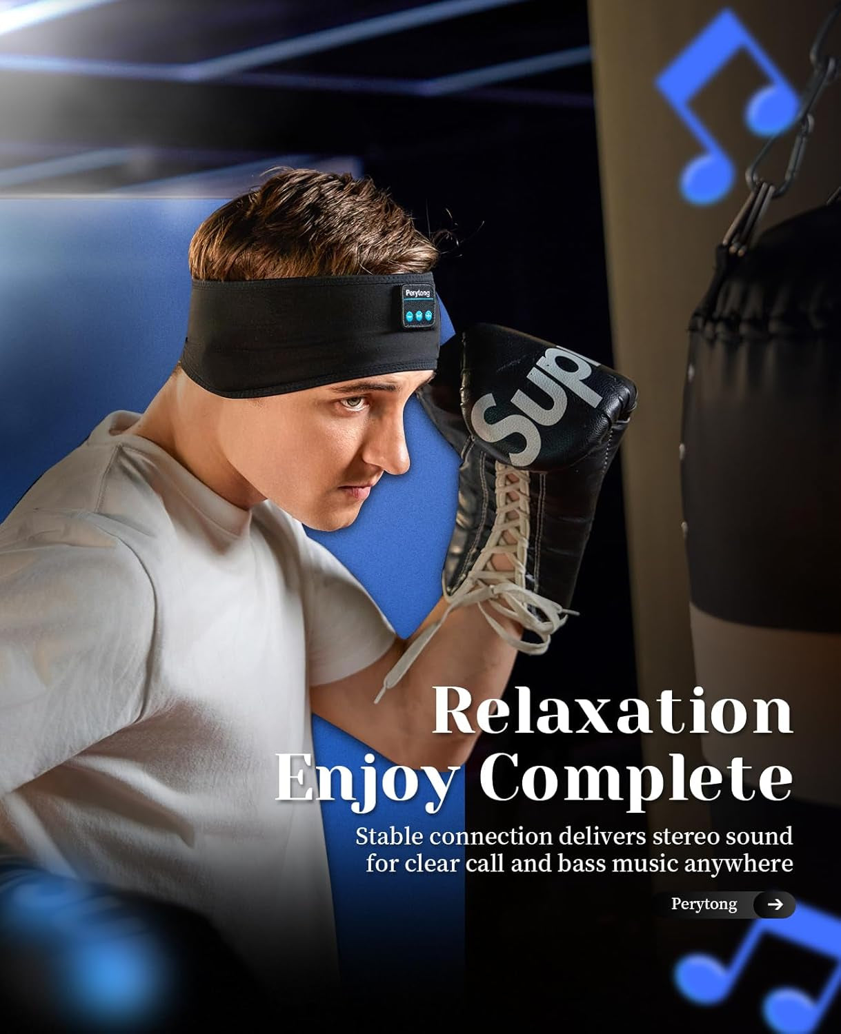 Sleep Headphones Wireless, Bluetooth Sports Headband Headphones with Ultra-Thin HD Stereo Speakers Perfect for Sleeping,Workout,Jogging,Yoga,Insomnia, Air Travel, Meditation
