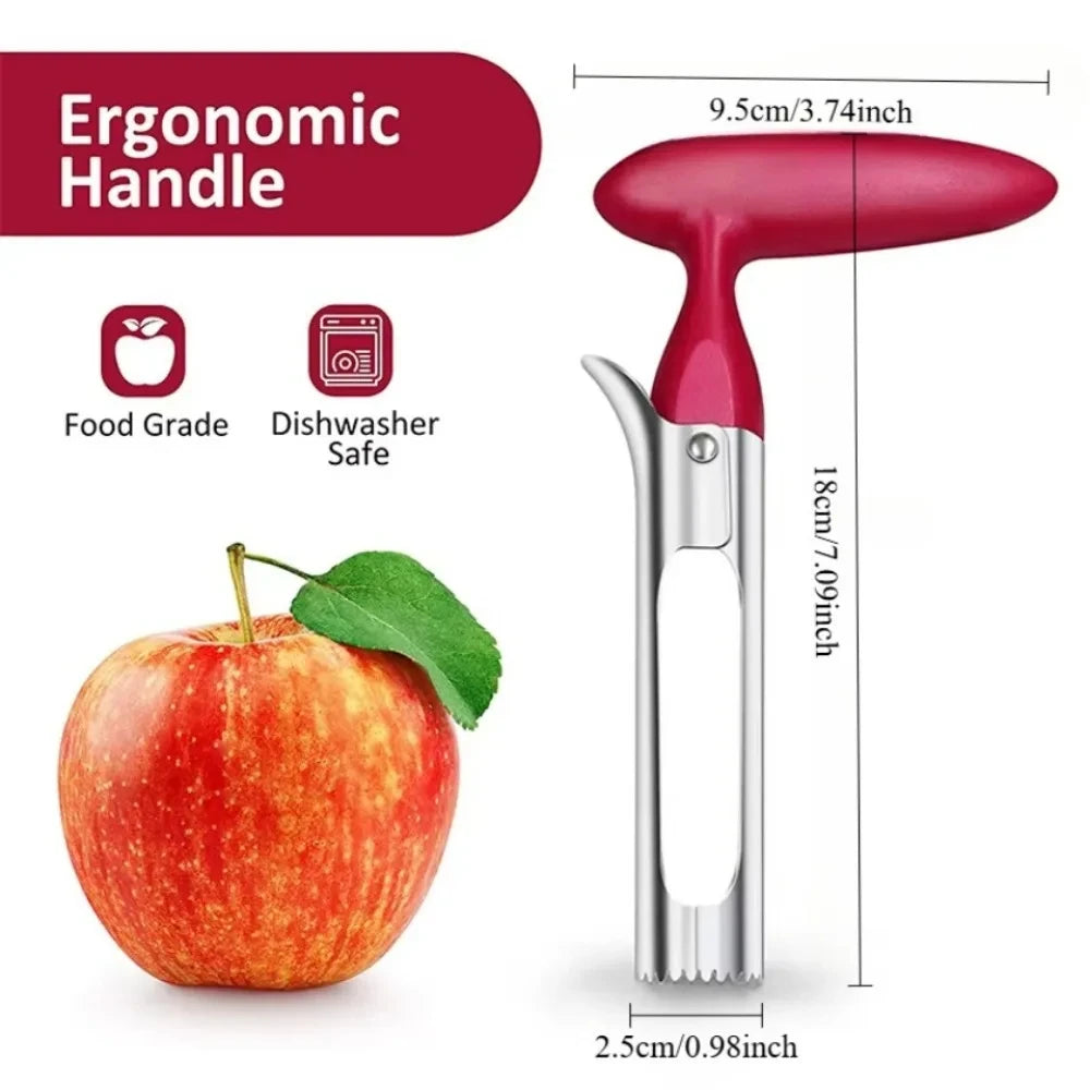 Premium Stainless Steel Apple and Pear Corer - Fruit Cutter, Seeder, and Slicer Knife for Kitchen Use