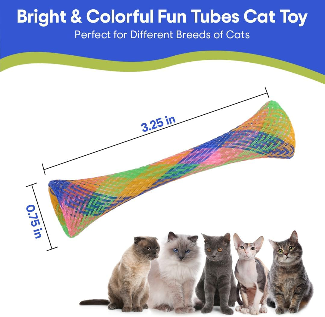 Kitty Fun Tubes Interactive Cat Toy Set | Bouncy Catnip-Infused Toys for Engaging Playtime | 3-Piece Collection for Cats and Kittens