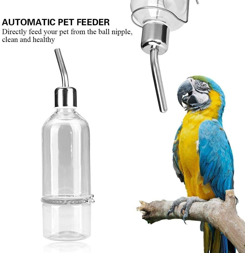 Automatic Pet Water Dispenser and Feeder with Stainless Steel Ball Nipple for Small Animals and Birds
