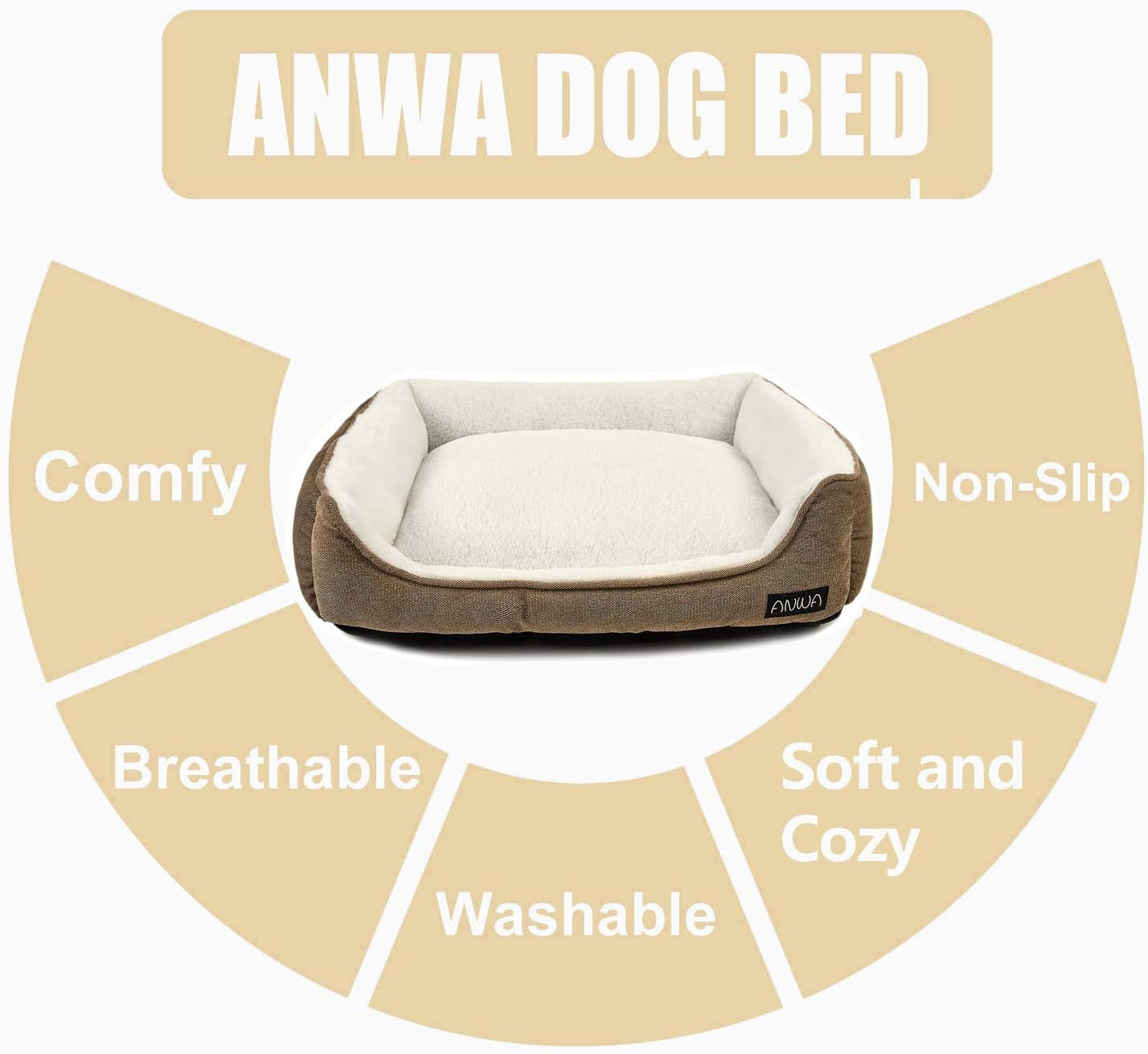 Premium Square Dog Bed - Machine Washable and Comfort-Designed for Medium Breeds