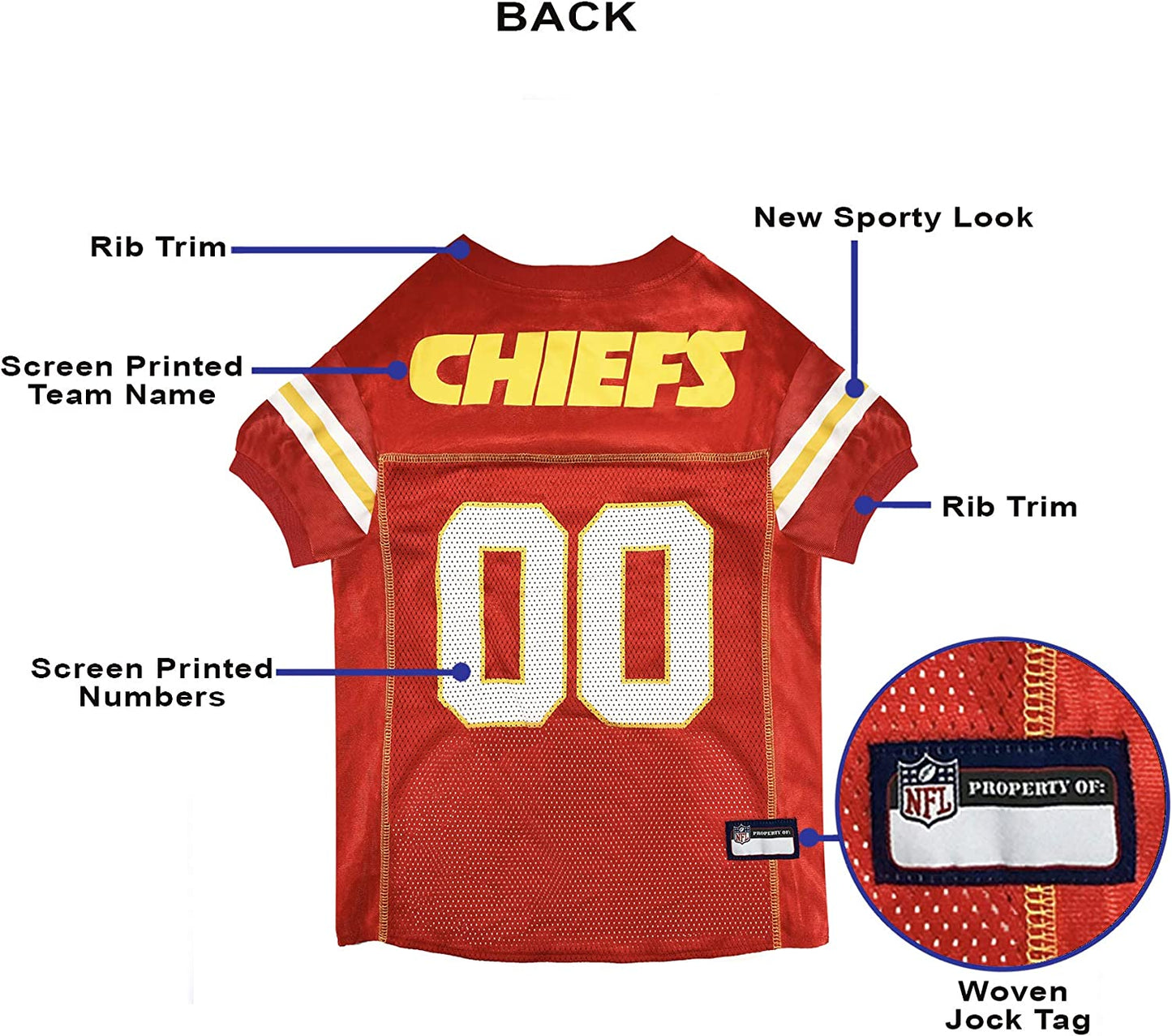 Kansas City Chiefs Medium Dog Jersey - Official NFL Football Costume for Pets