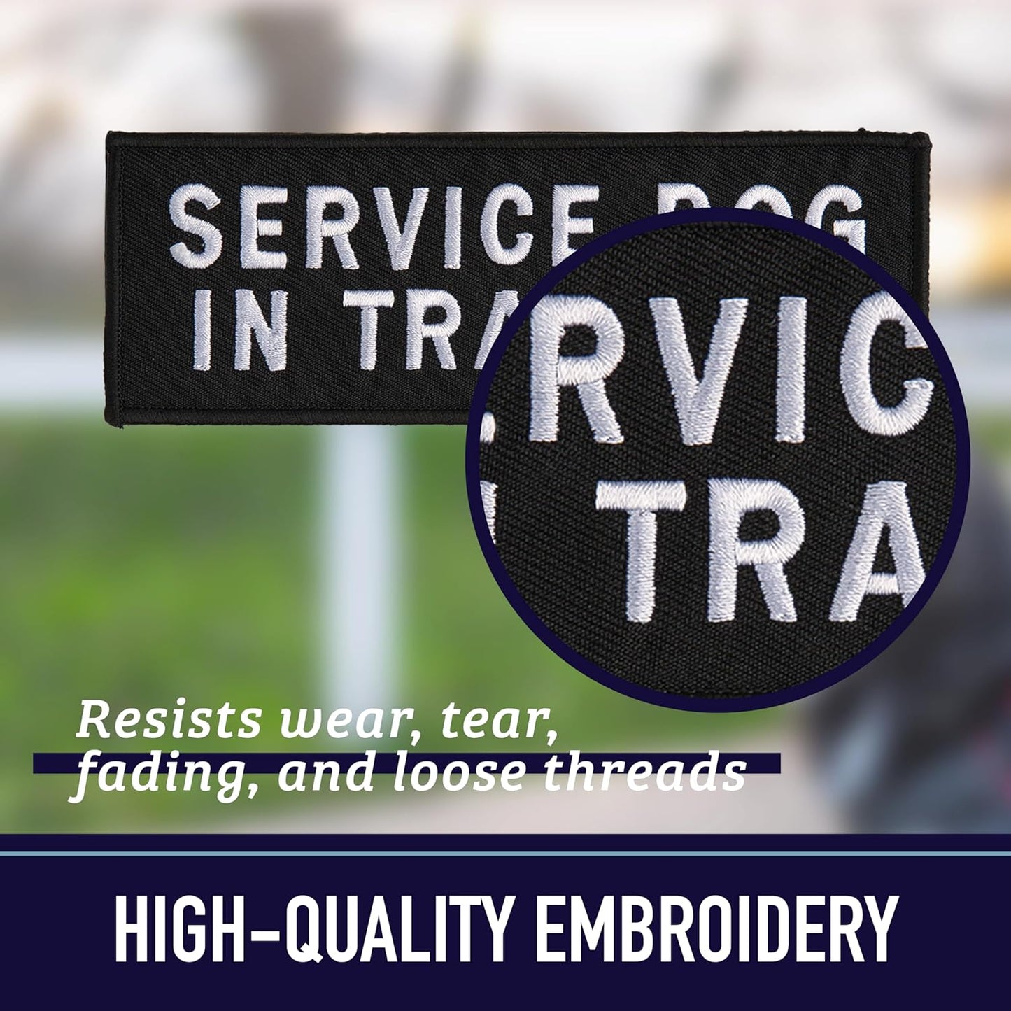 Service Dog Harness Patches | Velcro-Backed Embroidered Patches for Vests | Do Not Pet, Dog in Training, Service Dog, Emotional Support | Removable Hook and Loop Design