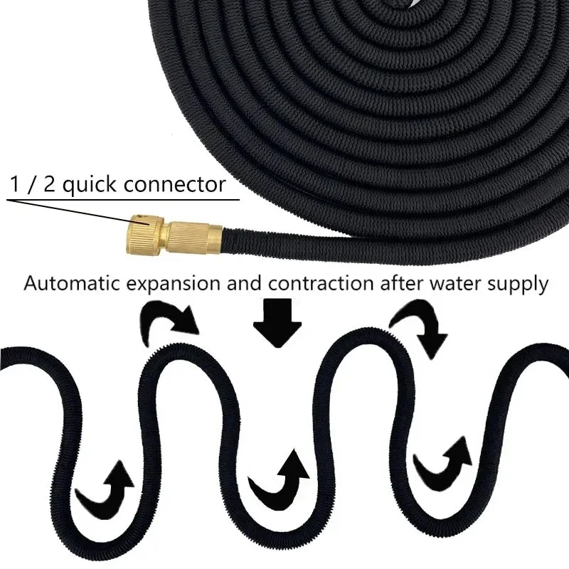 Expandable High-Pressure Car Wash Hose with Spray Gun Set for Outdoor Watering and Irrigation