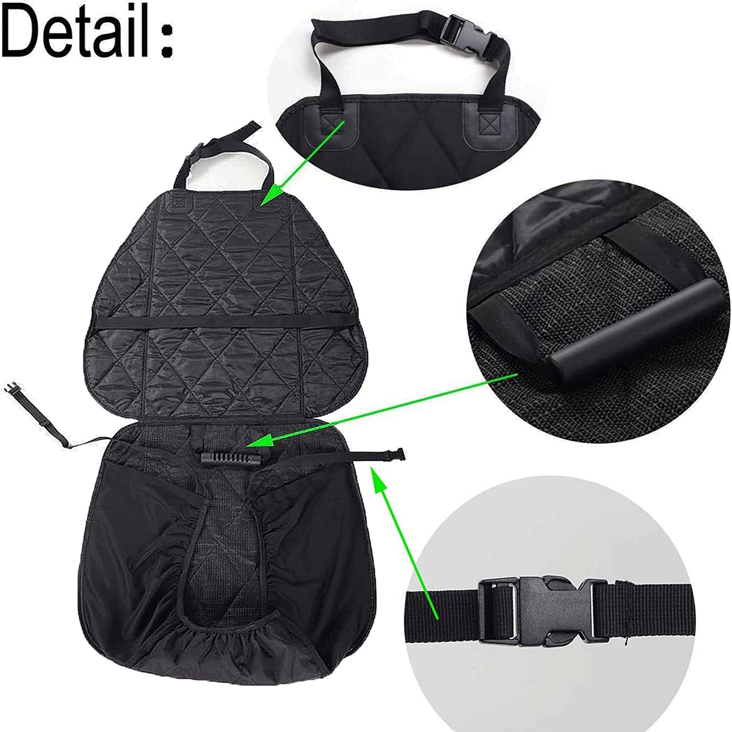 Premium Waterproof Dog Seat Covers for Cars, Trucks, and SUVs - Heavy-Duty 600D Fabric, Non-Slip Backing, Hammock Style, Black, Set of 2