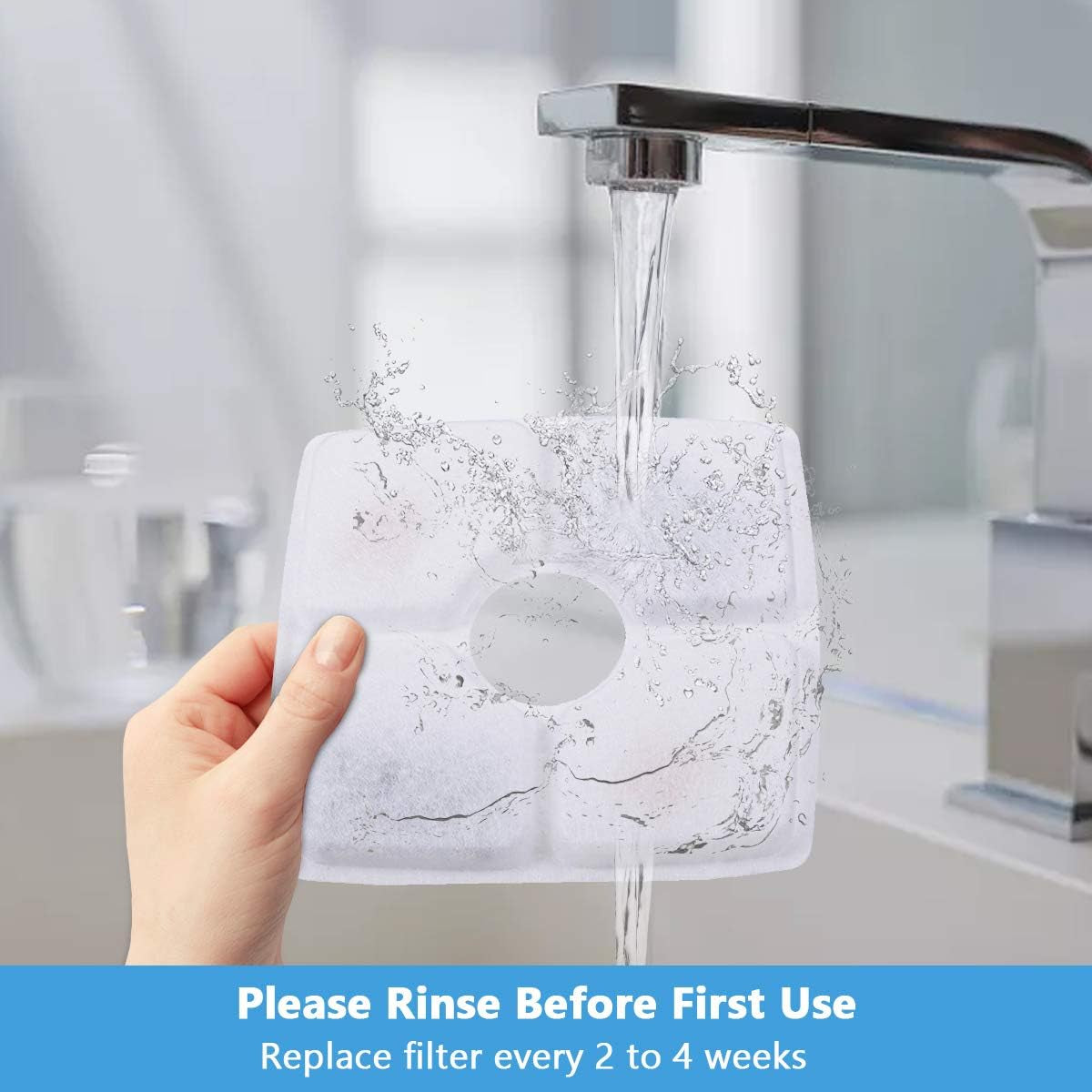 Cat Water Fountain Replacement Filters, 8-Pack for 84Oz/2.5L Fountains