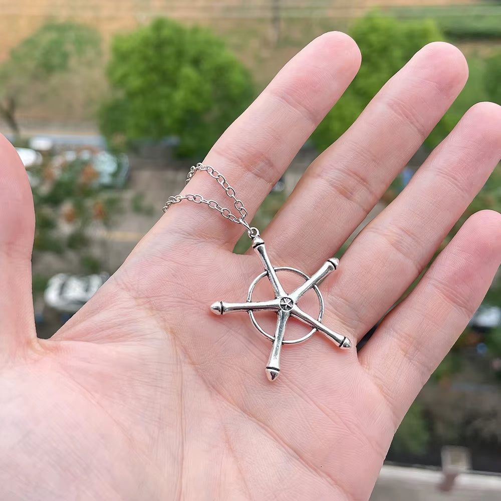 Uryuu Quincy Cross Pendant Necklace and Ichigo Soul Reaper Badge Necklace - Anime Cosplay Gifts for Fans of All Ages