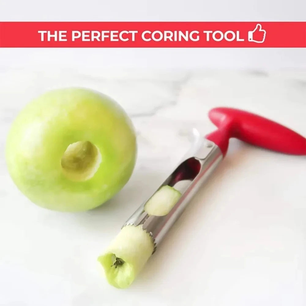 Premium Stainless Steel Apple and Pear Corer - Fruit Cutter, Seeder, and Slicer Knife for Kitchen Use