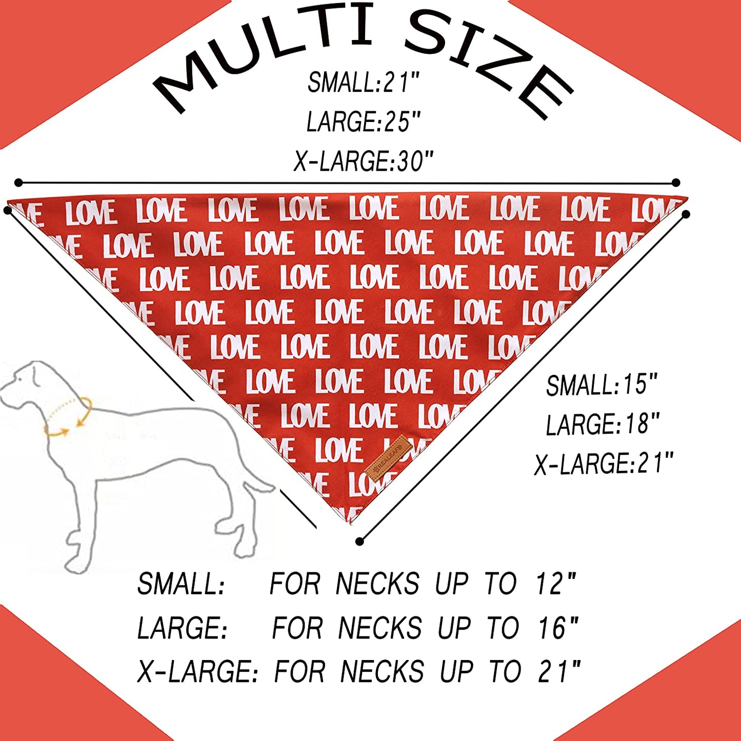 Reversible Triangle Dog Bandanas - 2 Pack for Medium and Large Dogs, Premium Durable Fabric, Ideal for Mother's Day and Valentine's Day