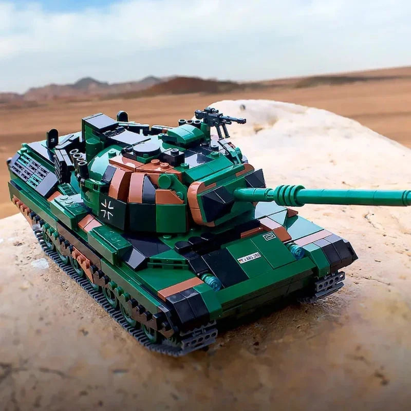 Germany WW2 Leopard 1 Main Battle Tank Model - Educational Building Blocks Set for Military Enthusiasts and Gift for Boys