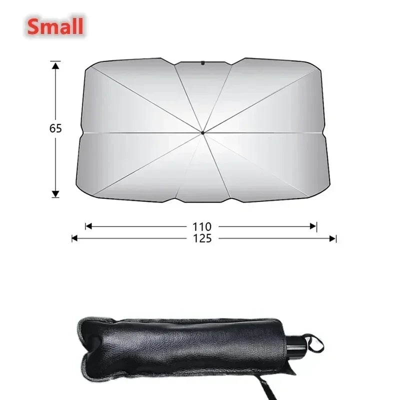 Foldable Car Windshield Sun Shade Umbrella for UV Protection and Heat Reduction