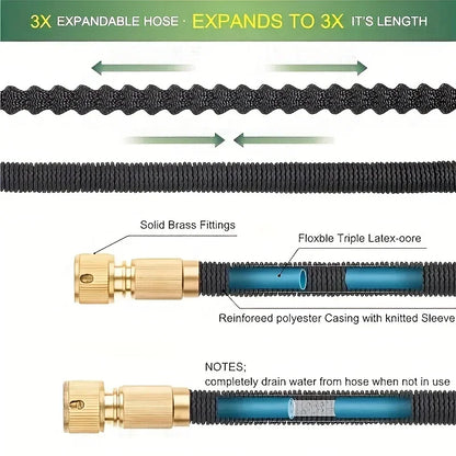Expandable High-Pressure Car Wash Hose with Spray Gun Set for Outdoor Watering and Irrigation