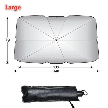 Foldable Car Windshield Sun Shade Umbrella for UV Protection and Heat Reduction