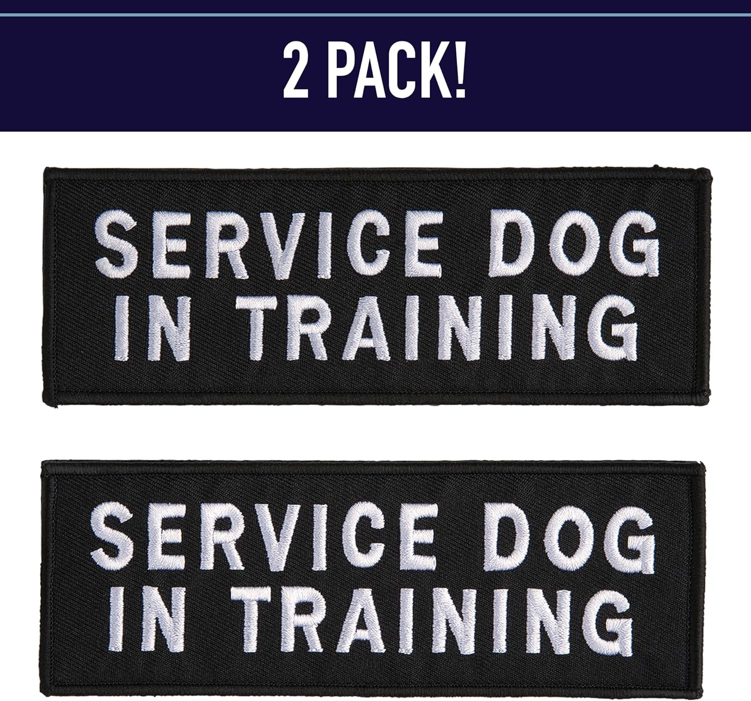 Service Dog Harness Patches | Velcro-Backed Embroidered Patches for Vests | Do Not Pet, Dog in Training, Service Dog, Emotional Support | Removable Hook and Loop Design