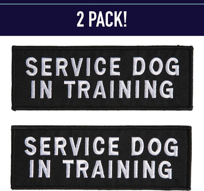 Service Dog Harness Patches | Velcro-Backed Embroidered Patches for Vests | Do Not Pet, Dog in Training, Service Dog, Emotional Support | Removable Hook and Loop Design