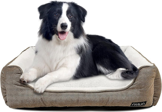 Premium Square Dog Bed - Machine Washable and Comfort-Designed for Medium Breeds