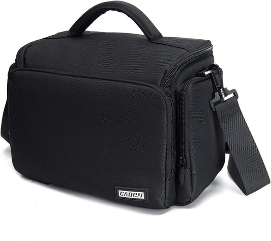 Compact Camera Shoulder Crossbody Bag Case Compatible for Nikon, Canon, Sony SLR/DSLR Mirrorless Cameras and Lenses Waterproof (1.0 L, Black)