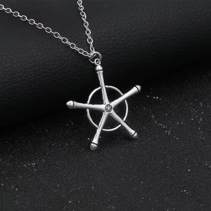 Uryuu Quincy Cross Pendant Necklace and Ichigo Soul Reaper Badge Necklace - Anime Cosplay Gifts for Fans of All Ages
