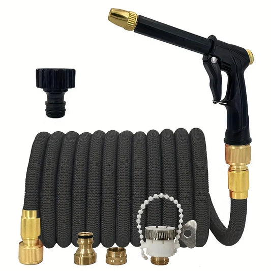Expandable High-Pressure Car Wash Hose with Spray Gun Set for Outdoor Watering and Irrigation