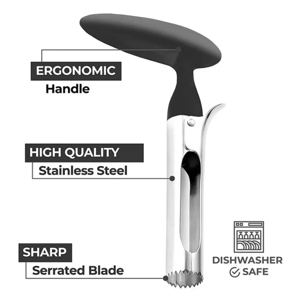Premium Stainless Steel Apple and Pear Corer - Fruit Cutter, Seeder, and Slicer Knife for Kitchen Use