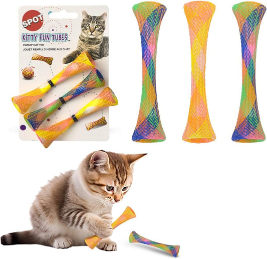 Kitty Fun Tubes Interactive Cat Toy Set | Bouncy Catnip-Infused Toys for Engaging Playtime | 3-Piece Collection for Cats and Kittens