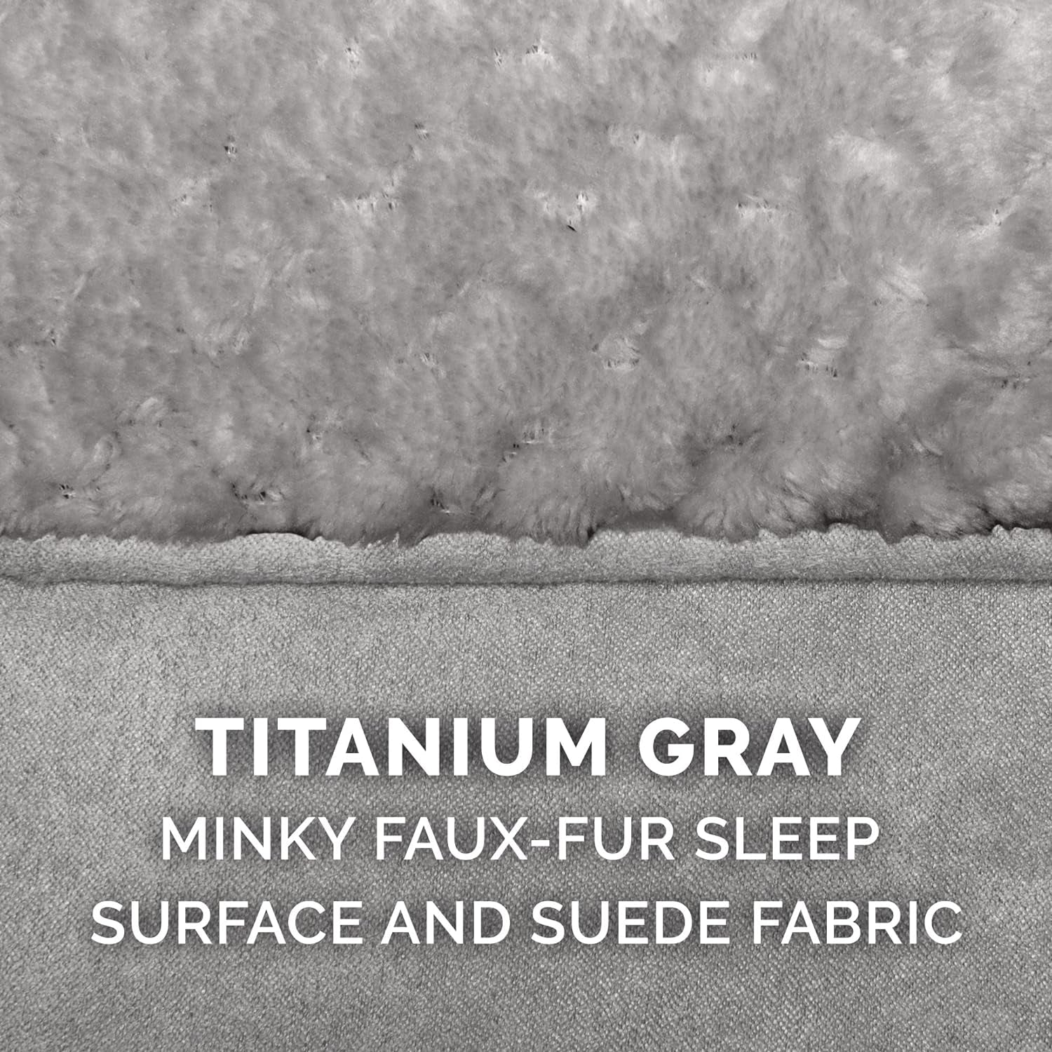 Orthopedic Dog Bed for Medium and Small Breeds with Removable Washable Cover and Pillow Cushion Top, Supports Dogs Up to 35 lbs - Minky Plush and Suede Mattress in Titanium Gray, Medium Size