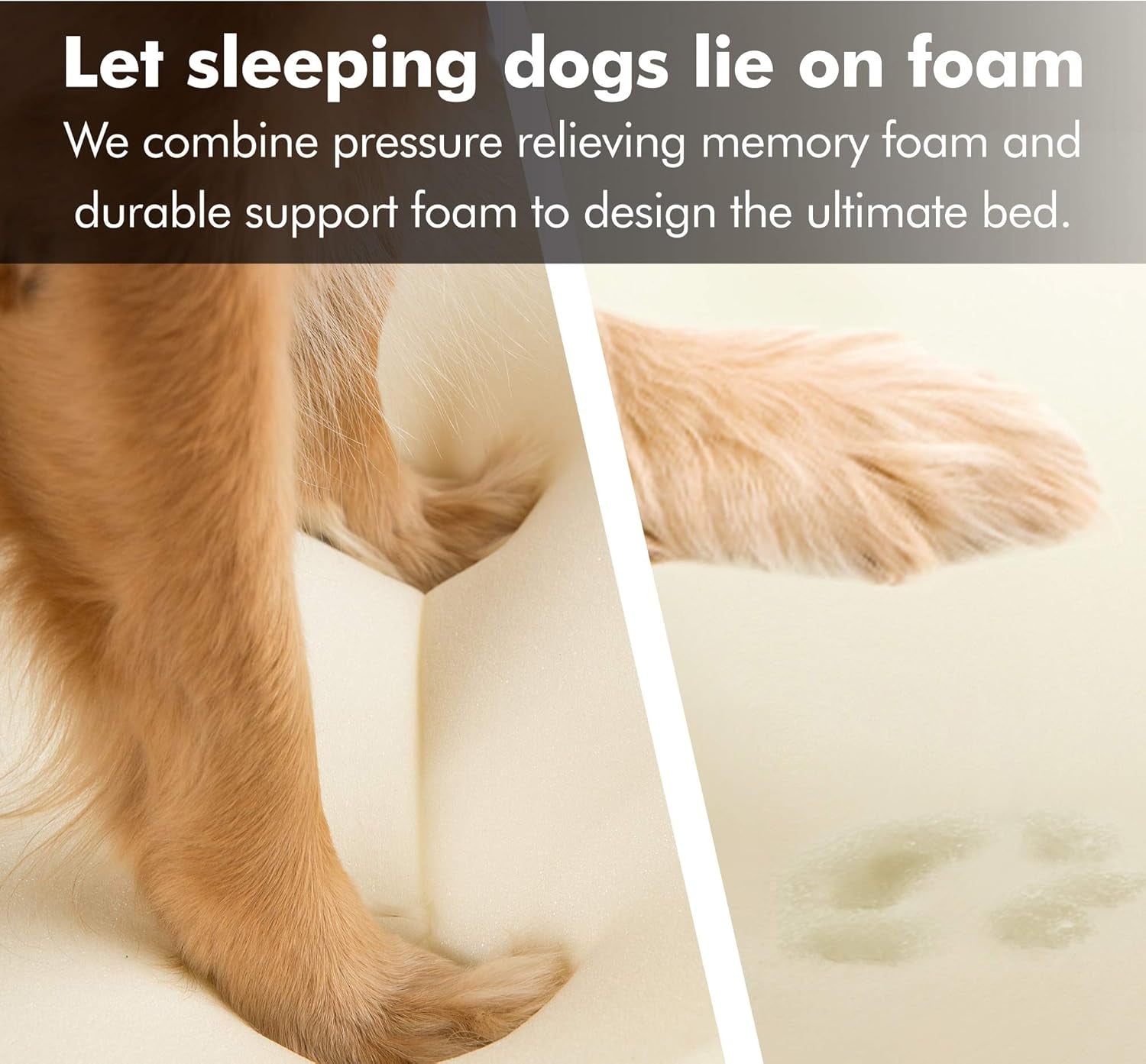X-Large Orthopedic Dog Bed with Memory Foam Mattress, Calming Couch Design, Wall Rim Pillow, Water-Resistant Liner, Washable Cover, Non-Slip Bottom in Khaki Beige