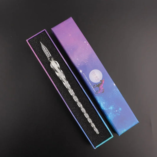 Crystal Vintage Glass Dip Pen Set for Art, Writing, and Decoration - Holiday Gift Edition