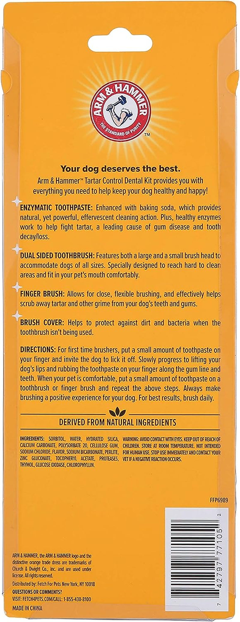 Tartar Control Kit for Dogs - 3-Piece Set with Toothpaste, Toothbrush, and Fingerbrush in Banana Mint Flavor, Reduces Plaque and Tartar Buildup