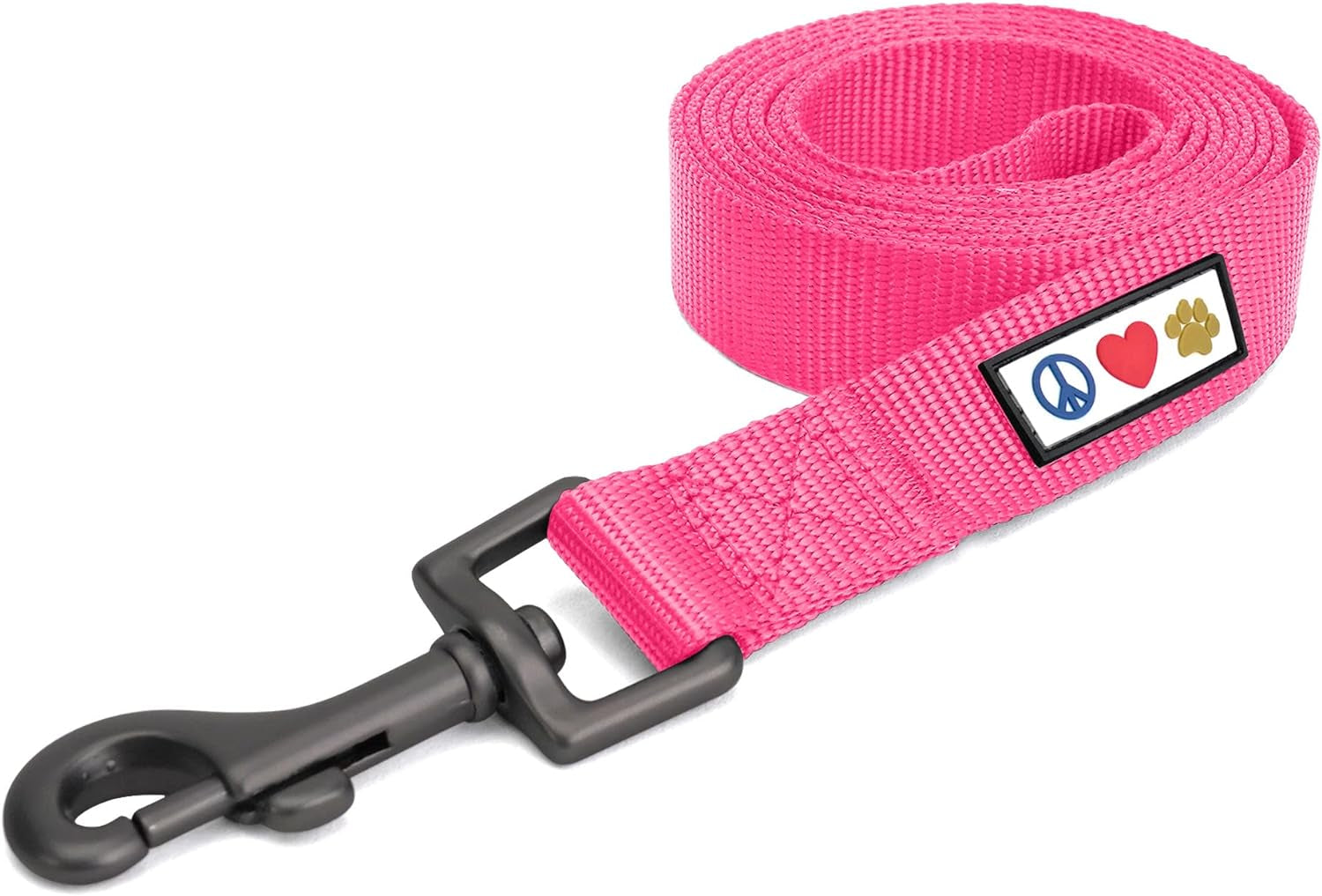 6-Foot Solid Color Dog Training Leash with Comfortable Handle - Medium/Large Size in Pink