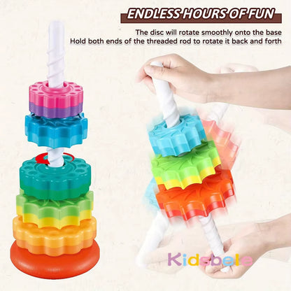 Rainbow Spinning Stacking Toy for Early Childhood Development and Intelligence Enhancement in Children